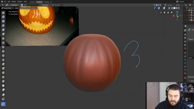 How to Sculpt a Jack-o-Lantern [Blender 2.8] смотреть онлайн