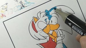 Sonic and Amy Rose Kiss | Small Coloring Book