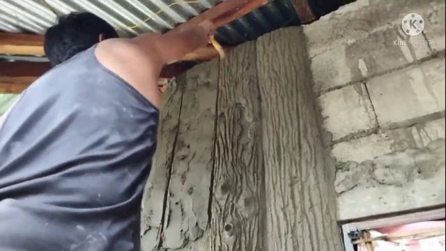 How to make wood design using cement. смотреть онлайн