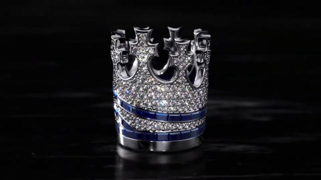 Diamond Crown Ring with Royal Blue Sapphire Visualization смотреть онлайн