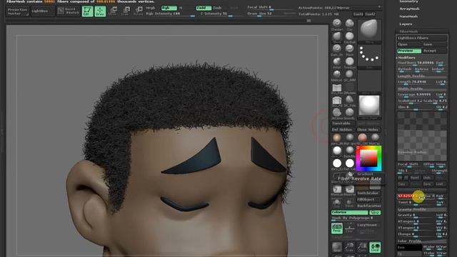 Zbrush : Fibermesh Afro Hair walkthrough(No Audio) смотреть онлайн