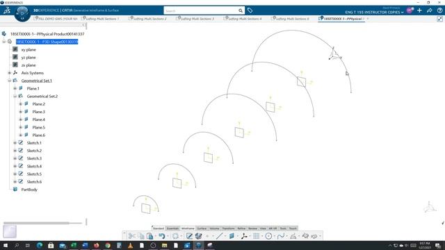 Lofting Multi Sections Surface 7 CATIA 3DExperience смотреть онлайн