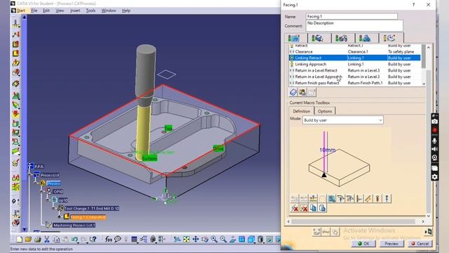 One Way Method in Facing Operations/Tutorial video/Dassult/CATIA tutorial/3d Experience in CAD CAM смотреть онлайн