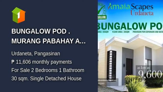 BUNGALOW POD . MURANG PABAHAY AT LUPA смотреть онлайн
