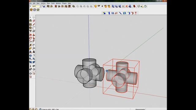 How to build a 6-way pipe cross using Sketchup 8 смотреть онлайн