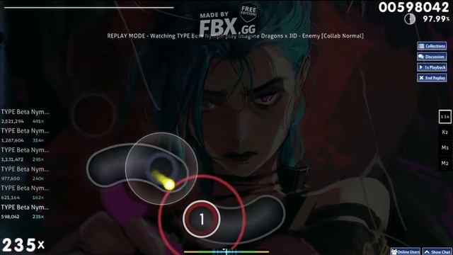 ENEMY (COLLAB NORMAL) osu! смотреть онлайн