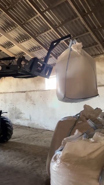 Заготавливаем семена гороха в биг бэги #семена #мтз #погрузчик