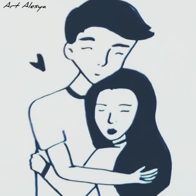 Рисую влюбленных парня с девушкой черным маркером! смотреть онлайн