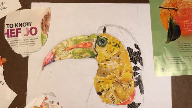 How to make Toucan collage by 12 years old - Tearing art смотреть онлайн