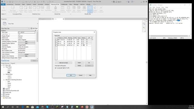 Property Lines Revit Enter Bearings смотреть онлайн