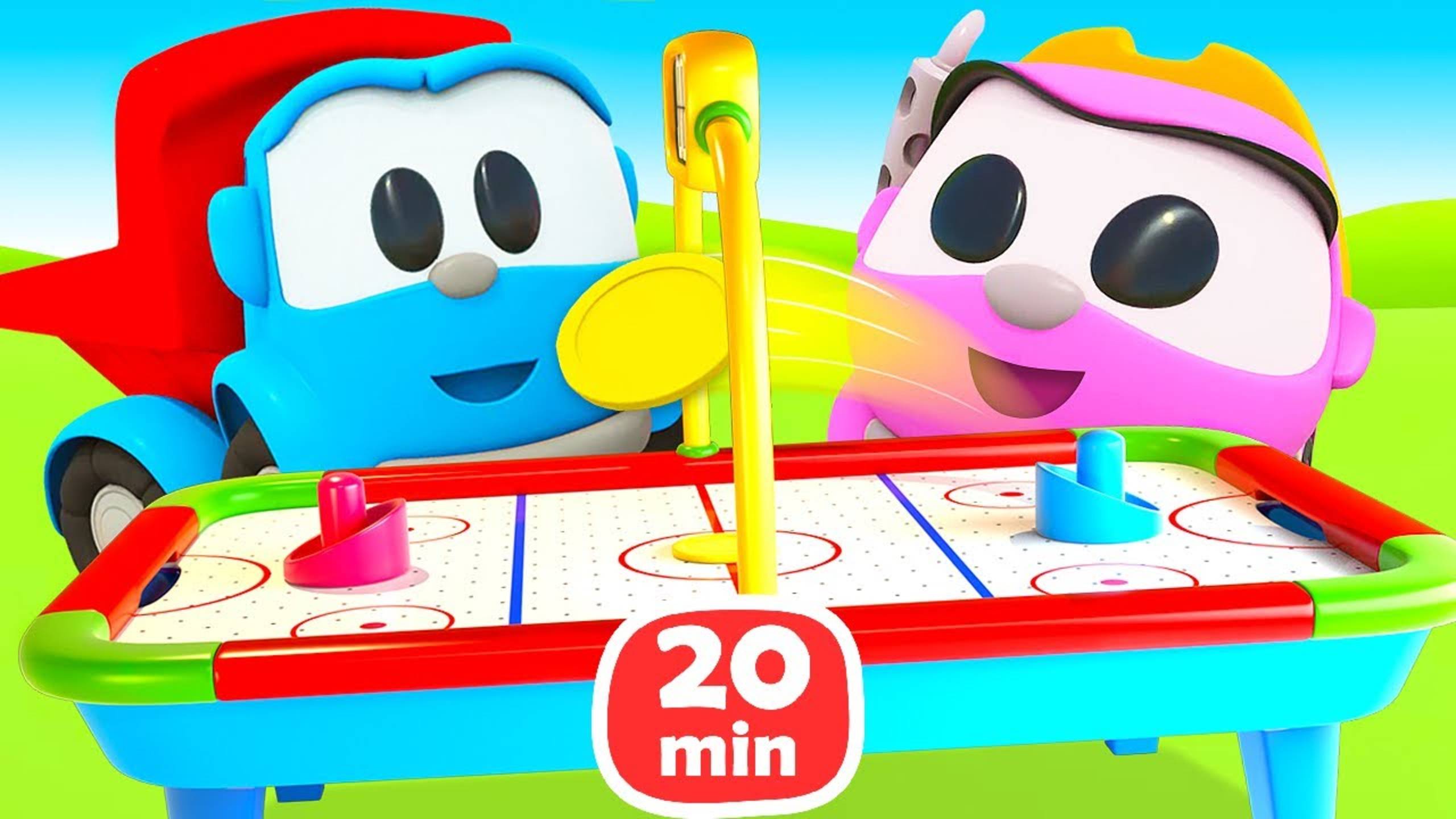 Грузовичок Лёва играет в Аэрохоккей и собирает аквариум! Мультики для малышей и игры для детей смотреть онлайн