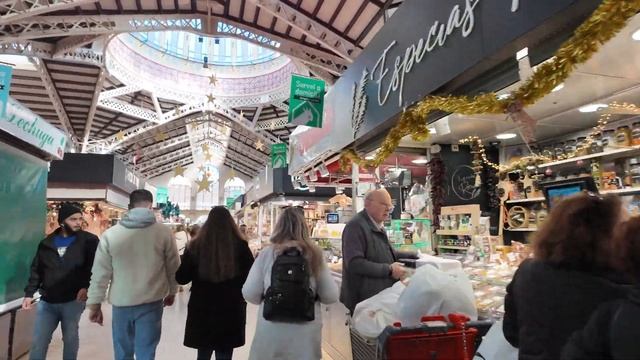 VLOG 3 Центральный рынок Mercat Central Valencia к Рождеству, Стрит-арт в центре смотреть онлайн