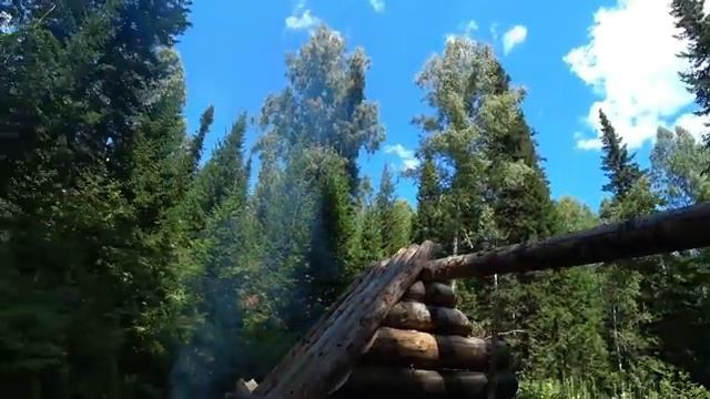 НОВАЯ ИЗБА,ЗИМОВЬЁ. КАК ПОСТРОИТЬ ИЗБУ В ОДИНОЧКУ В ТАЙГЕ. ЗАСТИЛАЮ КРЫШУ, ТАЁЖНАЯ ЖИЗНЬ. смотреть онлайн