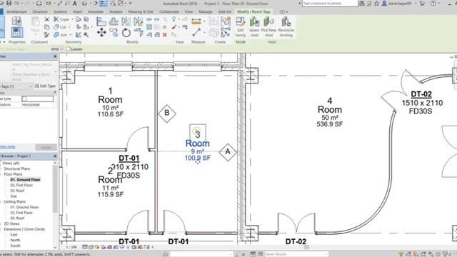 Revit 071 14 6 Creating a Room and Placing Room Tags смотреть онлайн