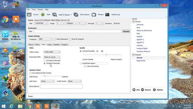 X264 to X265 video conversion Handbrake ||2016 смотреть онлайн