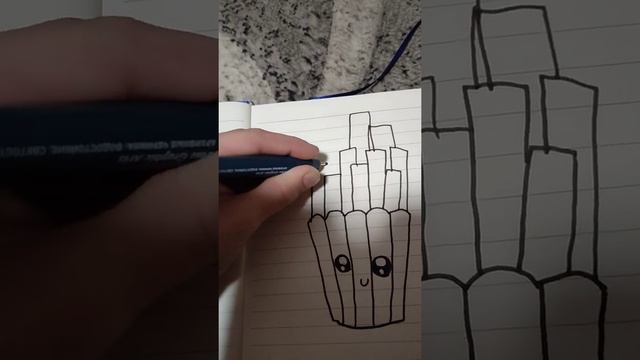 как нарисовать картошку фри (рисуем в Sketch Book)
