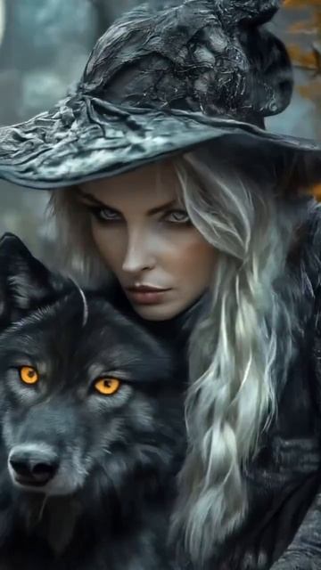 красивая ведьма с собакой.mp4