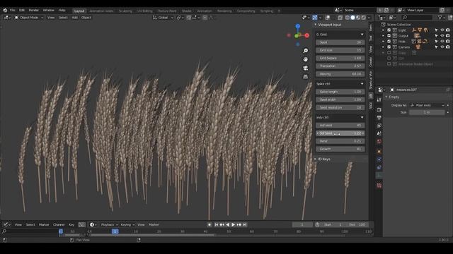 [Demo] Procedural Wheat instances - blender animation nodes; noding-product смотреть онлайн