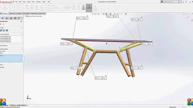 How to Create your own Fantastic Dining Table. 3D Model on Solidworks  DESIGN BY - GYANJEET RAJ 