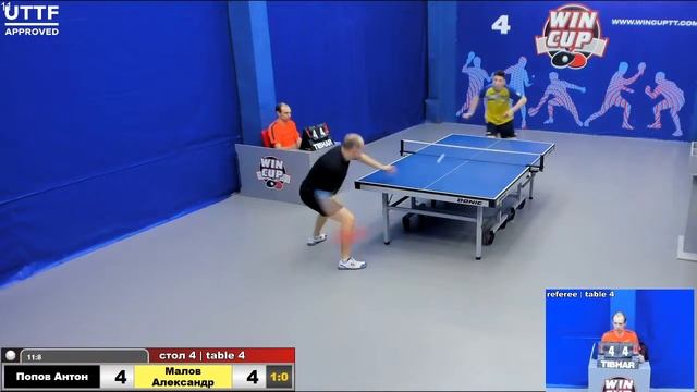 12:00 Попов Антон 3-0 Малов Александр стол 4 Юг-1 12.10.2020 смотреть онлайн