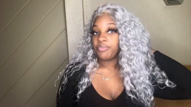GREY SYNTHETIC WIG|AMAZON WIG|UNBOXING & REVIEW смотреть онлайн