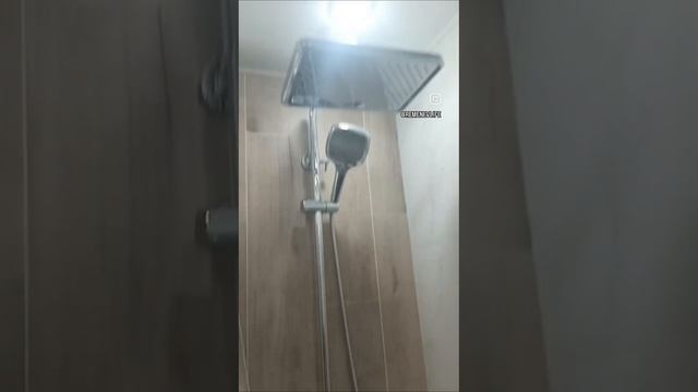 красивая ванная комната , инсталляция , тропический душ было - стало #денремстрой