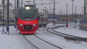 Поезда России на платформе "ЖД-больница" в Красноярске | Железная дорога в Сибири