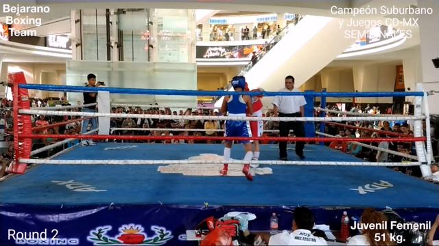 Sonia Herrera (G.A.M.) Roja Vs. Dayana Castro (V.C.) Azul. Semifinal Juv. Fem. 51 Kg. Juegos CD-MX