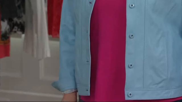 Denim & Co. Lamb Leather Jean Jacket on QVC смотреть онлайн