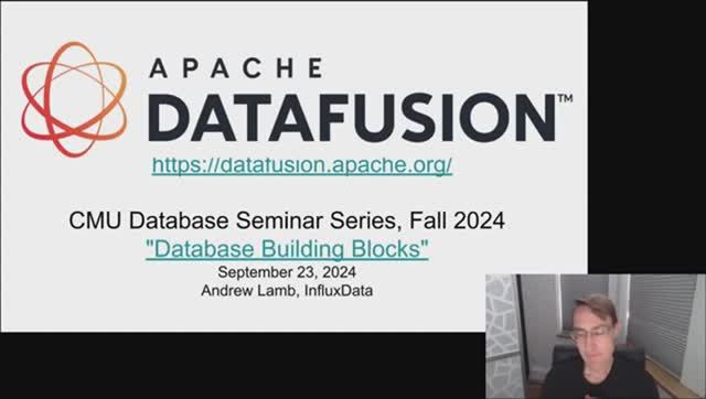 Apache Arrow DataFusion. A Fast, Embeddable, Modular Analytic Query Engine. Andrew Lamb