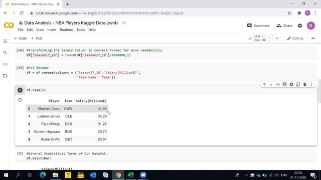 Data Analysis Case Study: NBA Players Salary Trends Part-1 смотреть онлайн