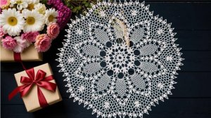 Салфетка "Нежный цветок". Часть 2