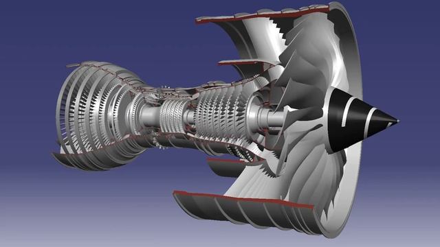 Trent 900 CATIA model animated смотреть онлайн