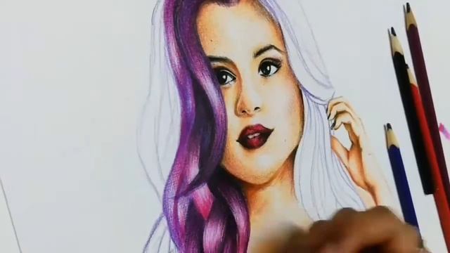 Selena Gomez Hair Makeover (speed drawing) | The Art Buffet смотреть онлайн