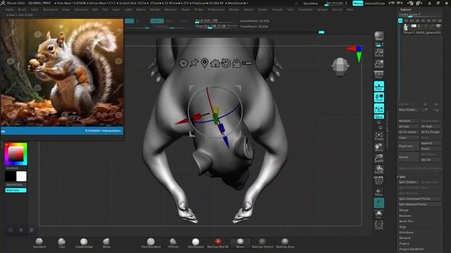 12 SQUIRREL ANATOMY POSE 05 SCULPT IN ZBRUSH смотреть онлайн