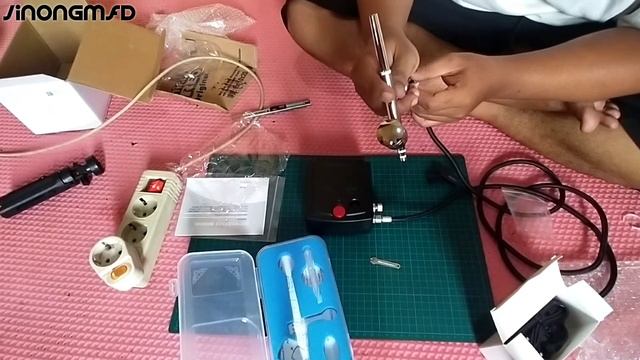 Review Kompresor Mini Elektrik Portable Air Compressor Airbrush Painting Tatto Art Spray смотреть онлайн