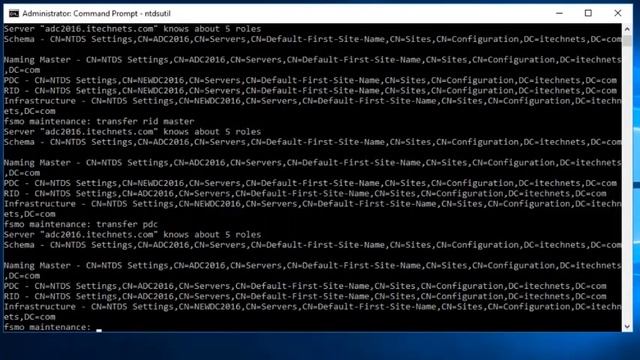 Window Server 2016 Role Transfer in Command line смотреть онлайн