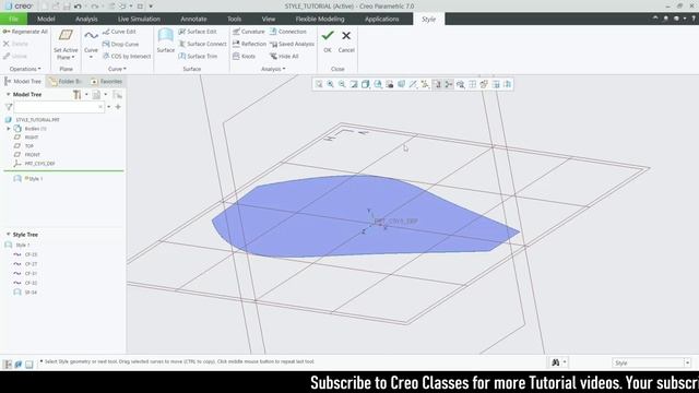 "STYLE TOOL" - in Creo. Interface overview & working. full tutorial video with detailed explanation смотреть онлайн