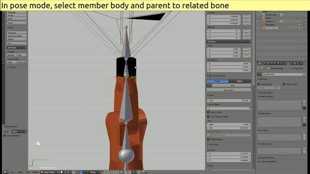 Virtual Robotic Arm (Blender)-9: Parenting model to armature смотреть онлайн