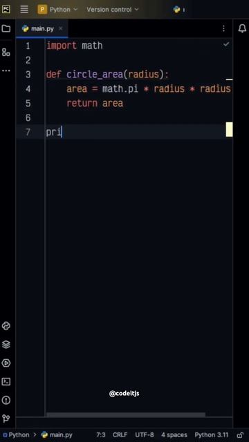 Circle Area in Python #coding #python #python3 #pythonprogramming #shorts #shortsfeed смотреть онлайн