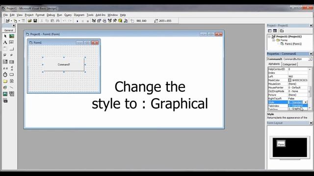 How to change the colour of a Command button in Vb 6.0 смотреть онлайн