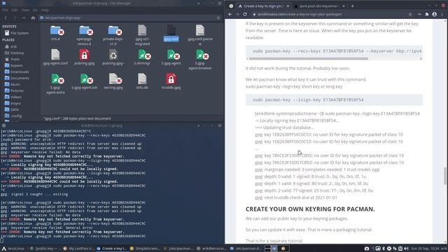 ArcoLinux : 1623 Carli 8 - creating signing keys for Carli смотреть онлайн