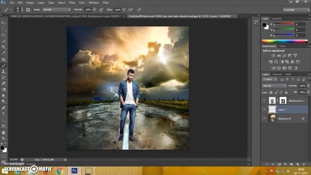 Photoshop CS6 Manipulation Photo Effects Tutorial Change Background and blendi смотреть онлайн