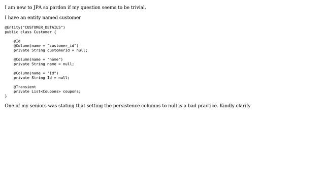 Assigning NULL value to the persistent column (2 Solutions!!) смотреть онлайн