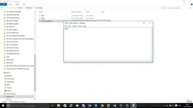 Hide and unhide data in windows 10 tools and command line in windows 10(วิธีแสดงและซ่อนข้อมูล) смотреть онлайн