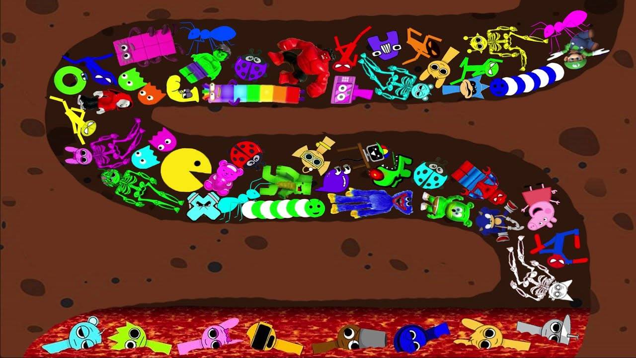 Стикмен vs Спрунки, Марио vs Азбуки Знаний vs Соника - Лава выживания смотреть онлайн