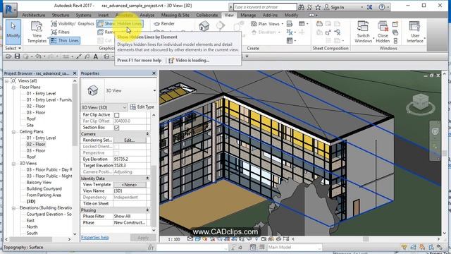 REVIT DISPLAY 06 HIDDEN LINES CADclips смотреть онлайн