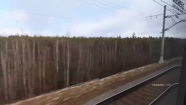 Санкт-Петербург - Москва. Поездка на высокоскоростном поезде Сапсан. Вид из окна