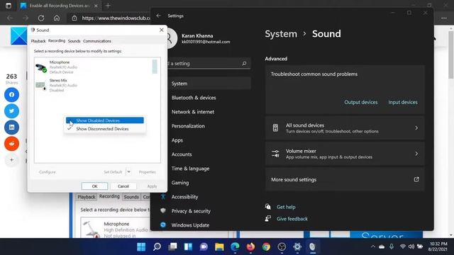 Enable all Recording Devices and show disabled devices in Windows смотреть онлайн