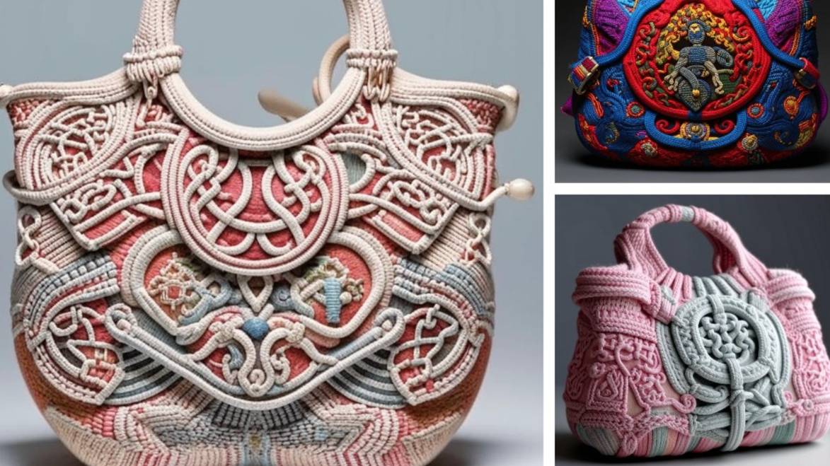 СУМКИ с ОРНАМЕНТОМ. ВЯЗАНИЕ от AI. смотреть онлайн